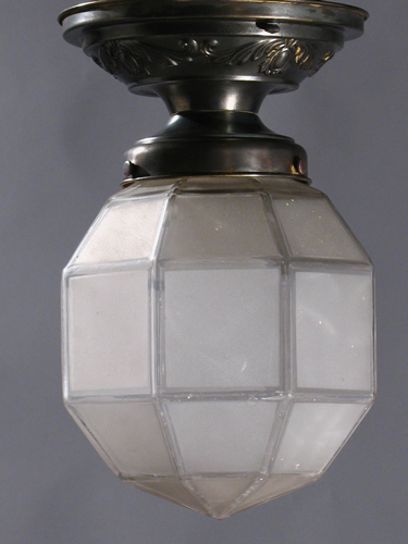 Frosted Geometric Flush Fixture